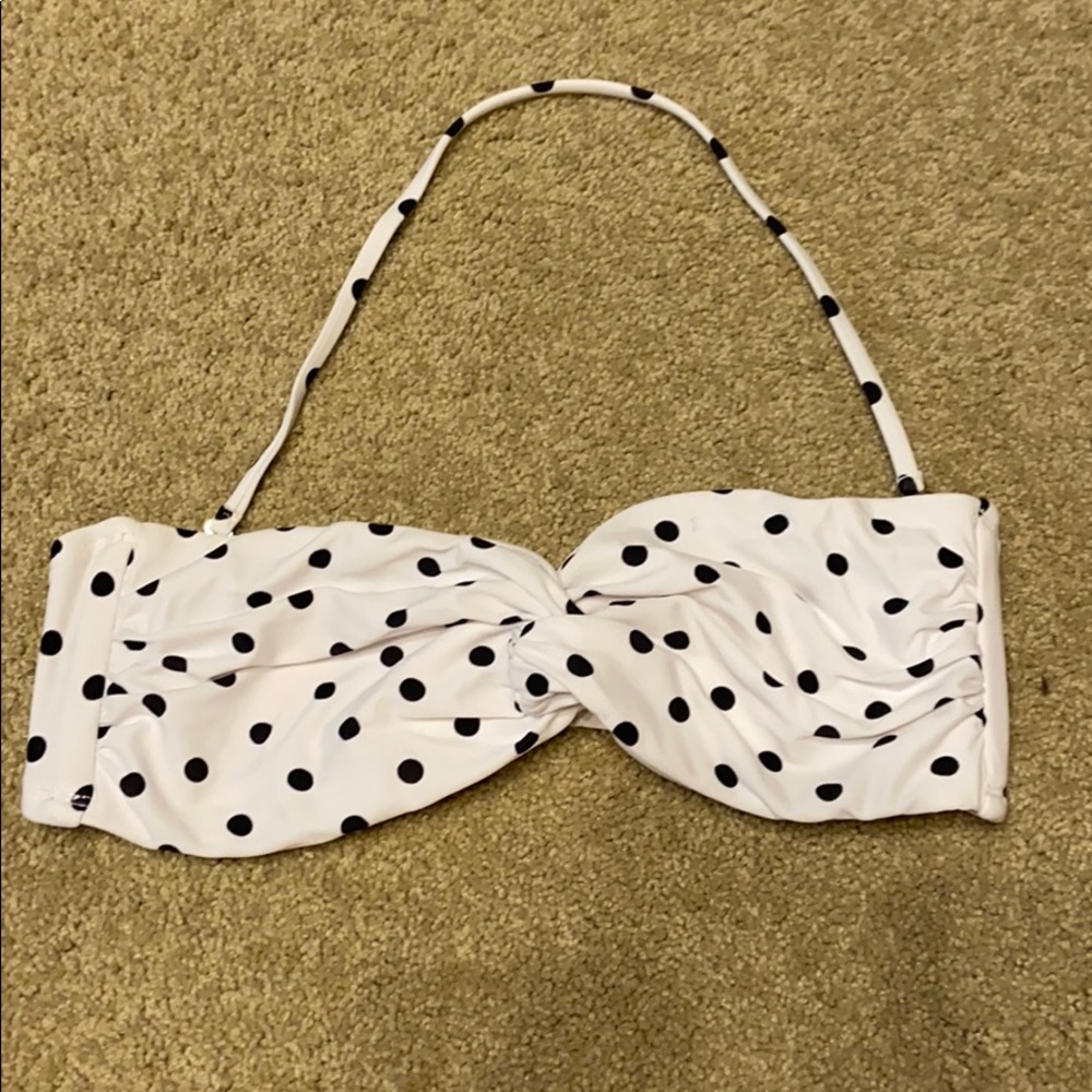 White and Black Polka Dot Bandeau